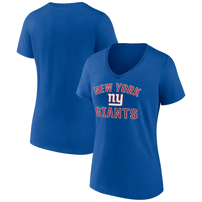 T-shirt col V Royal New York Giants Victory Arch pour femme