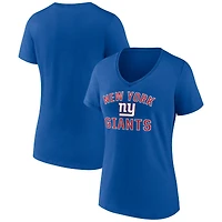 T-shirt col V Royal New York Giants Victory Arch pour femme