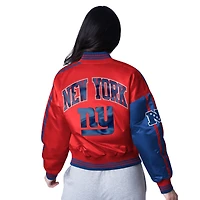 Veste courte à boutons-pression Starter Red/Royal New York Giants pour femme