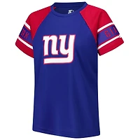 Haut raglan à blocs de couleurs Starter Royal New York Giants 1st Rounder pour femmes