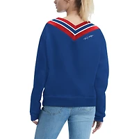 Women's Tommy Hilfiger Royal New York Giants Heidi Raglan V-Neck Sweater
