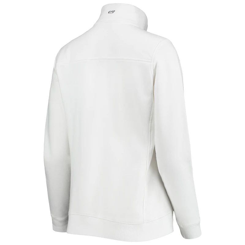 Women's Vineyard Vines White New York Giants Shep Shirt Quarter-Zip Sweatshirt