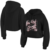 Sweat à capuche court noir New York Giants pour femme WEAR by Erin Andrews