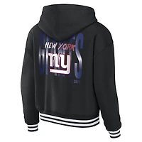 Women's WEAR by Erin Andrews  Black New York Giants Lace-Up Fleece Hoodie
