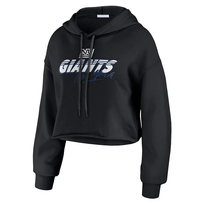 Sweat à capuche court noir New York Giants Prime pour femme WEAR by Erin Andrews