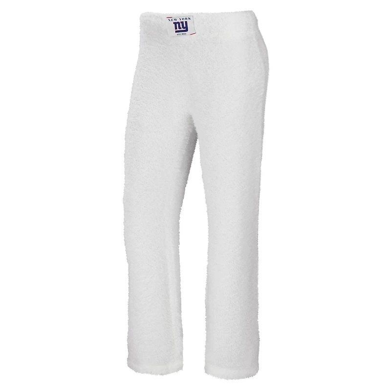 Ensemble de nuit pour femme WEAR by Erin Andrews avec débardeur et pantalon à encolure dégagée confortable des New York Giants couleur crème