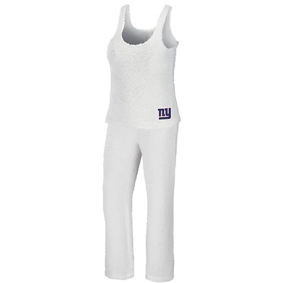 Women's WEAR by Erin Andrews Cream New York Giants Cozy Scoop Neck Tank Top & Pants Sleep Set