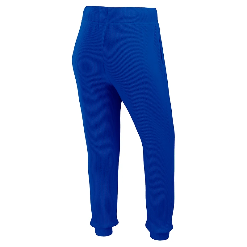 Ensemble de détente pour femme WEAR by Erin Andrews composé d'un t-shirt à manches longues et pantalon en tricot tri-blend crème New York Giants
