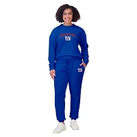 Ensemble de détente pour femme WEAR by Erin Andrews composé d'un t-shirt à manches longues et pantalon en tricot tri-blend crème New York Giants