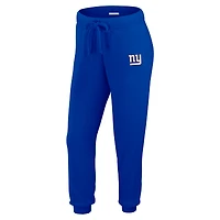 Women's WEAR by Erin Andrews  Cream New York Giants Plus Knitted Tri-Blend Long Sleeve T-Shirt & Pants Lounge Set