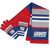 Women's WEAR by Erin Andrews New York Giants Stripe Glove & Scarf Set