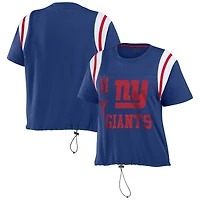 T-shirt à blocs de couleurs cintré Royal New York Giants pour femme WEAR by Erin Andrews