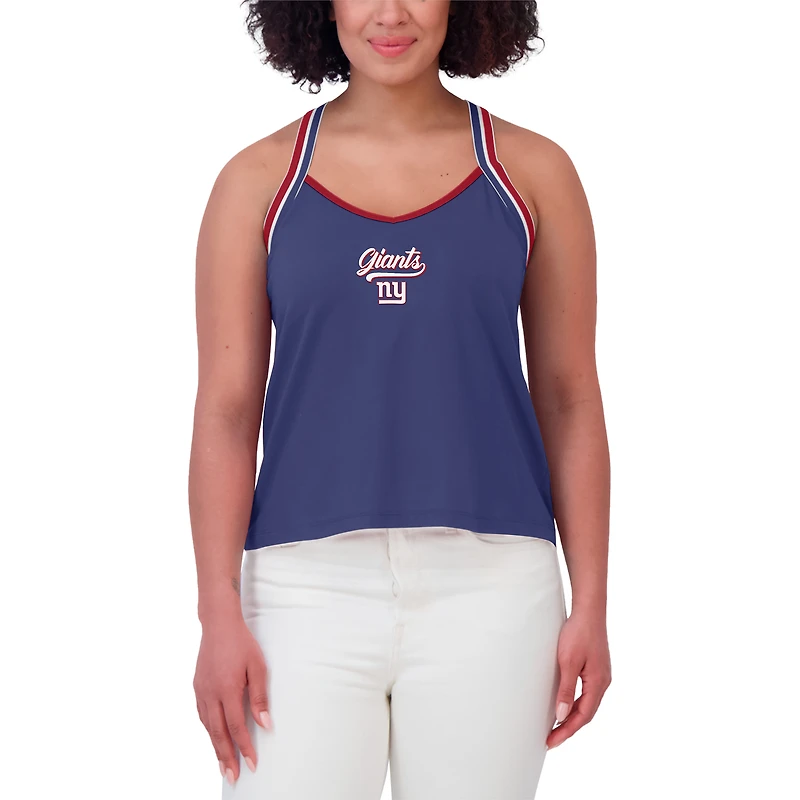 Débardeur à bretelles croisées Tri-Blend Royal New York Giants pour femme WEAR by Erin Andrews