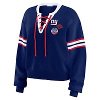 Sweat-shirt à lacets pour femme WEAR by Erin Andrews Royal New York Giants