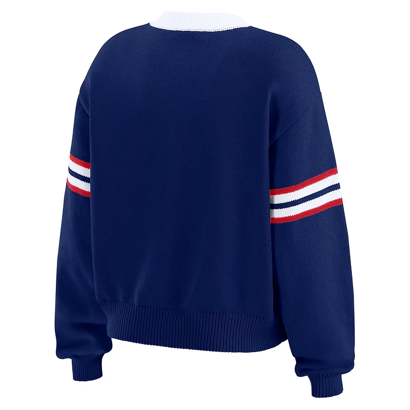 Sweat-shirt à lacets pour femme WEAR by Erin Andrews Royal New York Giants