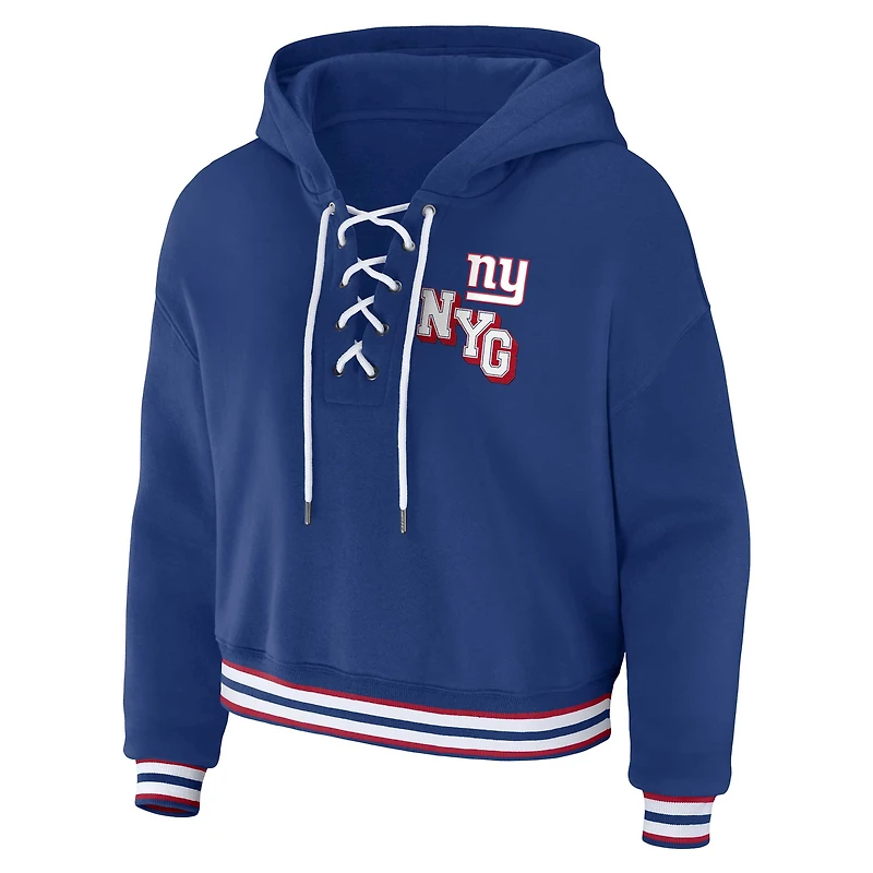 Sweat à capuche lacets grande taille pour femme WEAR by Erin Andrews Royal New York Giants