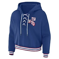 Sweat à capuche lacets grande taille pour femme WEAR by Erin Andrews Royal New York Giants