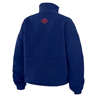 Veste polaire à demi-zip Royal New York Giants pour femme WEAR by Erin Andrews