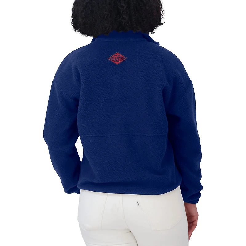 Veste polaire à demi-zip Royal New York Giants pour femme WEAR by Erin Andrews