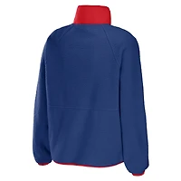 Veste polaire à boutons-pression raglan Royal New York Giants pour femme WEAR by Erin Andrews