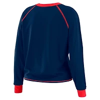 T-shirt à manches longues noué sur le devant pour femme WEAR by Erin Andrews Royal New York Giants