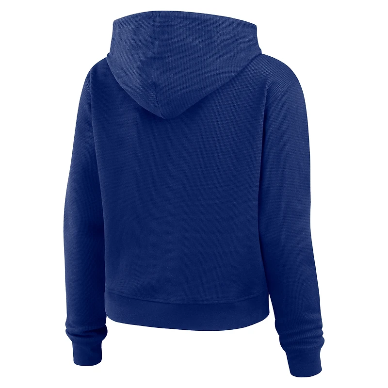 Women's WEAR by Erin Andrews  Royal New York Giants Waffle Hoodie Pullover Top