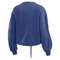 Ensemble de détente pour femme WEAR by Erin Andrews Royal New York Giants en polaire délavée avec t-shirt à manches longues et short