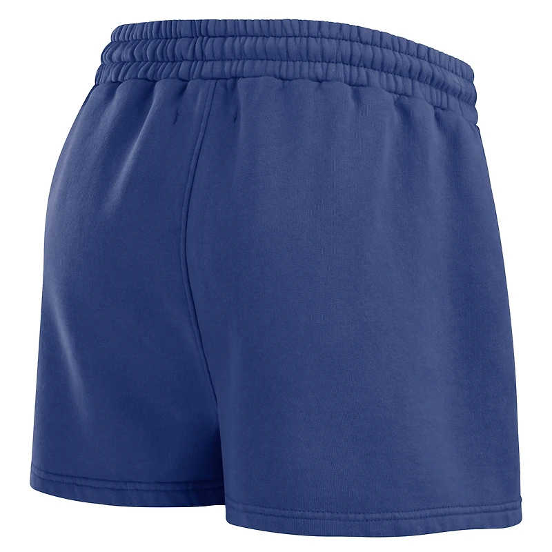 Ensemble de détente pour femme WEAR by Erin Andrews Royal New York Giants en polaire délavée avec t-shirt à manches longues et short