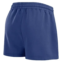 Ensemble de détente pour femme WEAR by Erin Andrews Royal New York Giants en polaire délavée avec t-shirt à manches longues et short