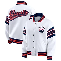 Veste sweat-shirt en polaire à boutons-pression blancs New York Giants pour femme WEAR by Erin Andrews