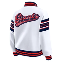 Women's WEAR by Erin Andrews White New York Giants Full-Snap Fleece Sweatshirt Jacket