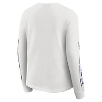 Women's WEAR by Erin Andrews  White New York Giants Graphic Waffle Long-Sleeve T-Shirt