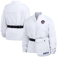 Doudoune zippée repliable blanche pour femme WEAR by Erin Andrews des New York Giants