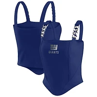 Women's WEAR by Erin Andrews x Gracie Hunt Navy New York Giants Chain Link Corset Top
