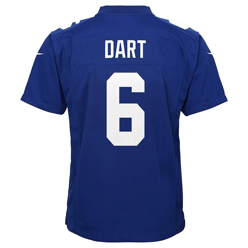 Maillot de match Nike Jaxson Dart Royal New York Giants pour jeunes