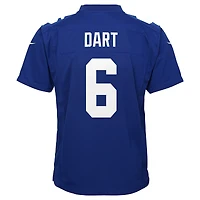 Maillot de match Nike Jaxson Dart Royal New York Giants pour jeunes