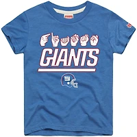 T-shirt Tri-Blend Hommage Jeunesse Royal New York Giants Love Sign x ASL 2.0