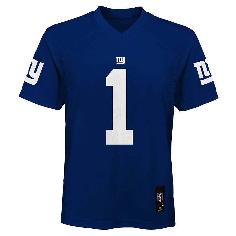 Maillot de joueur réplique des Royal New York Giants Malik Nabers pour jeunes