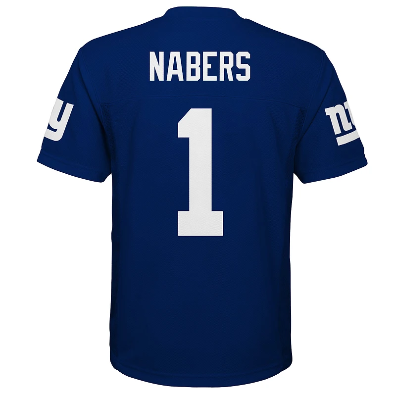 Maillot de joueur réplique des Royal New York Giants Malik Nabers pour jeunes