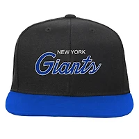 Youth Mitchell & Ness Black/Royal New York Giants Team Script Snapback Hat