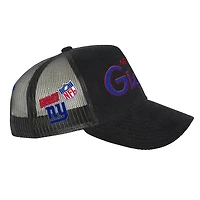 Youth Mitchell & Ness Black New York Giants Times Up Precurved Trucker Adjustable Hat