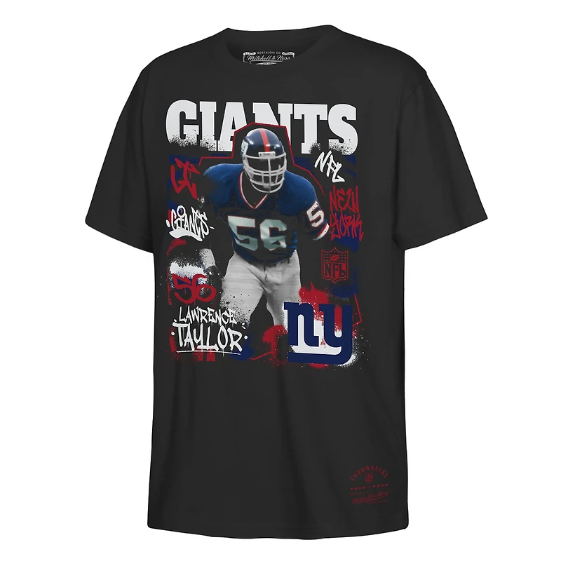 T-shirt Mitchell & Ness pour enfant, Lawrence Taylor, joueur vedette des New York Giants, noir