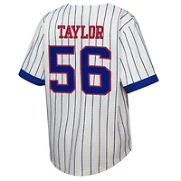 Maillot de baseball pour jeunes Mitchell & Ness Lawrence Taylor Cream, joueur retraité des New York Giants, nom et numéro