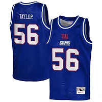Maillot de basket-ball NFL à la mode pour jeunes Mitchell & Ness Lawrence Taylor Royal New York Giants, joueur retraité