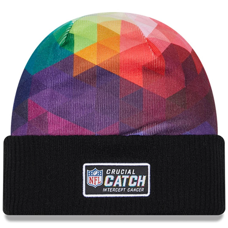 Bonnet en tricot à revers pour enfant New York Giants 2023 NFL Crucial Catch New Era noir