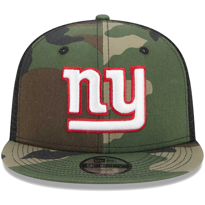 Youth New Era Camo New York Giants  Main Trucker 9FIFTY Snapback Hat