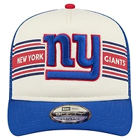 Casquette de camionneur ajustable New Era crème/bleu royal New York Giants Banner 9FIFTY A-Frame pour jeune