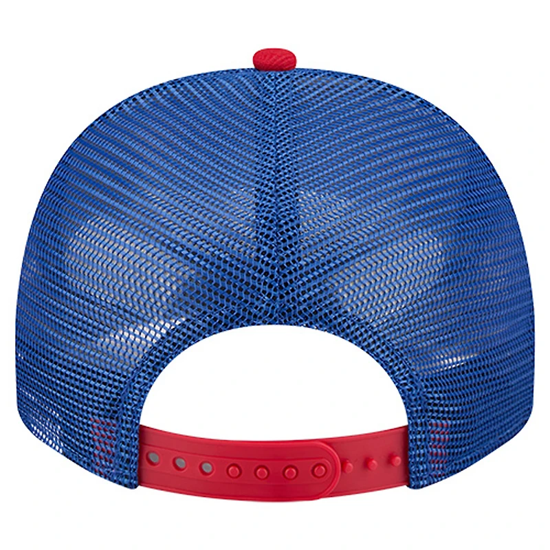 Youth New Era Cream/Royal New York Giants Banner 9FIFTY A-Frame Adjustable Trucker Hat