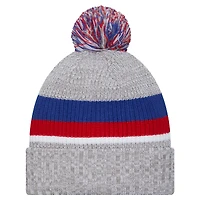 Bonnet à revers New Era gris chiné New York Giants pour enfant, avec pompon
