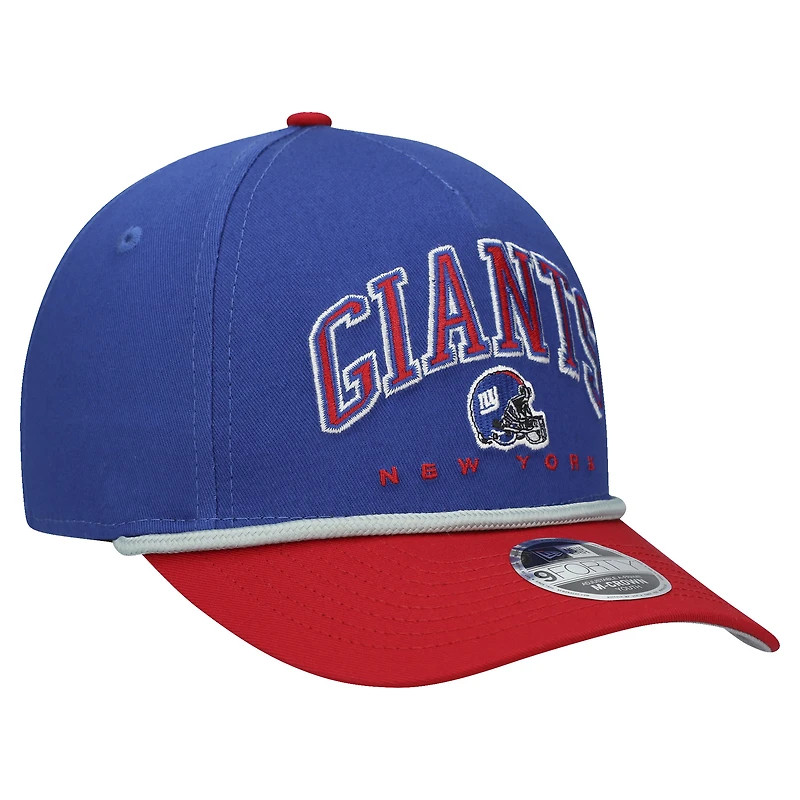 Casquette ajustable New Era Royal/Red New York Giants Arch COOLERA 9FORTY A-Frame pour jeune
